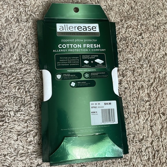 Allerease reserve collection pillow protector allergy protection cotton fresh - Picture 2 of 2